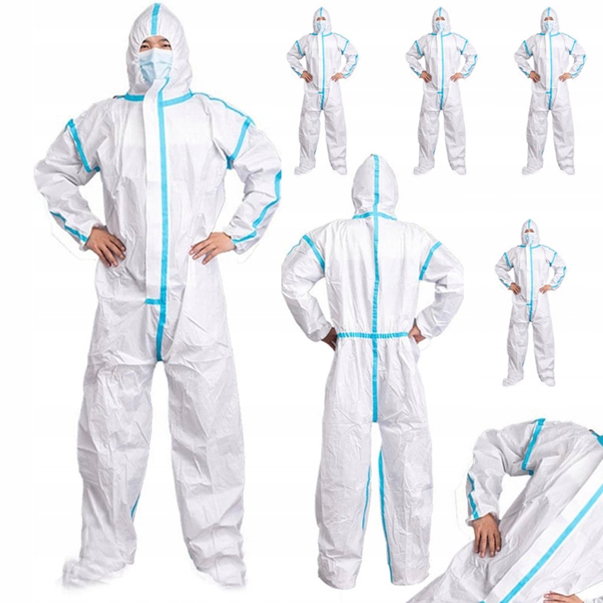 Rosfix Schilderoverall Set 5 - Wegwerp Spunbond met Microporeuze Membraan - 185 Cm Ademend