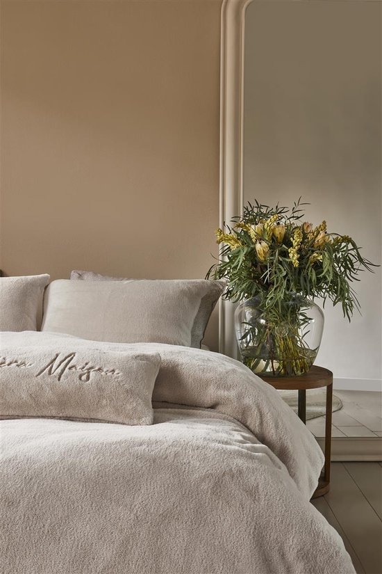 Rivièra Maison - Tendre fake-fur dekbedovertrek - Lits-Jumeaux - 240x200/220 cm - Zand van Merkloos — afbeelding 3