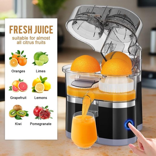 Automatische citruspers 100W voor sinaasappels en citroenen, eenvoudig te reinigen en snel in gebruik voor versgeperst sap thuis. — afbeelding 5