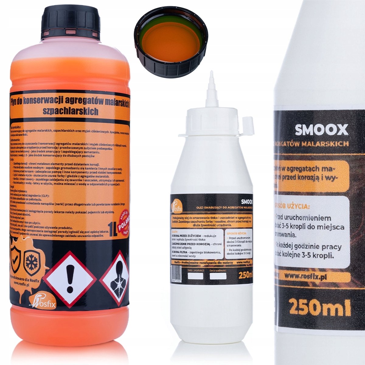 Rosfix Onderhoudsset Airless Verfspuit Set - Olie 0,25L en Reinigingsvloeistof 1L - Bescherming - Geschikt voor Graco, Wagner