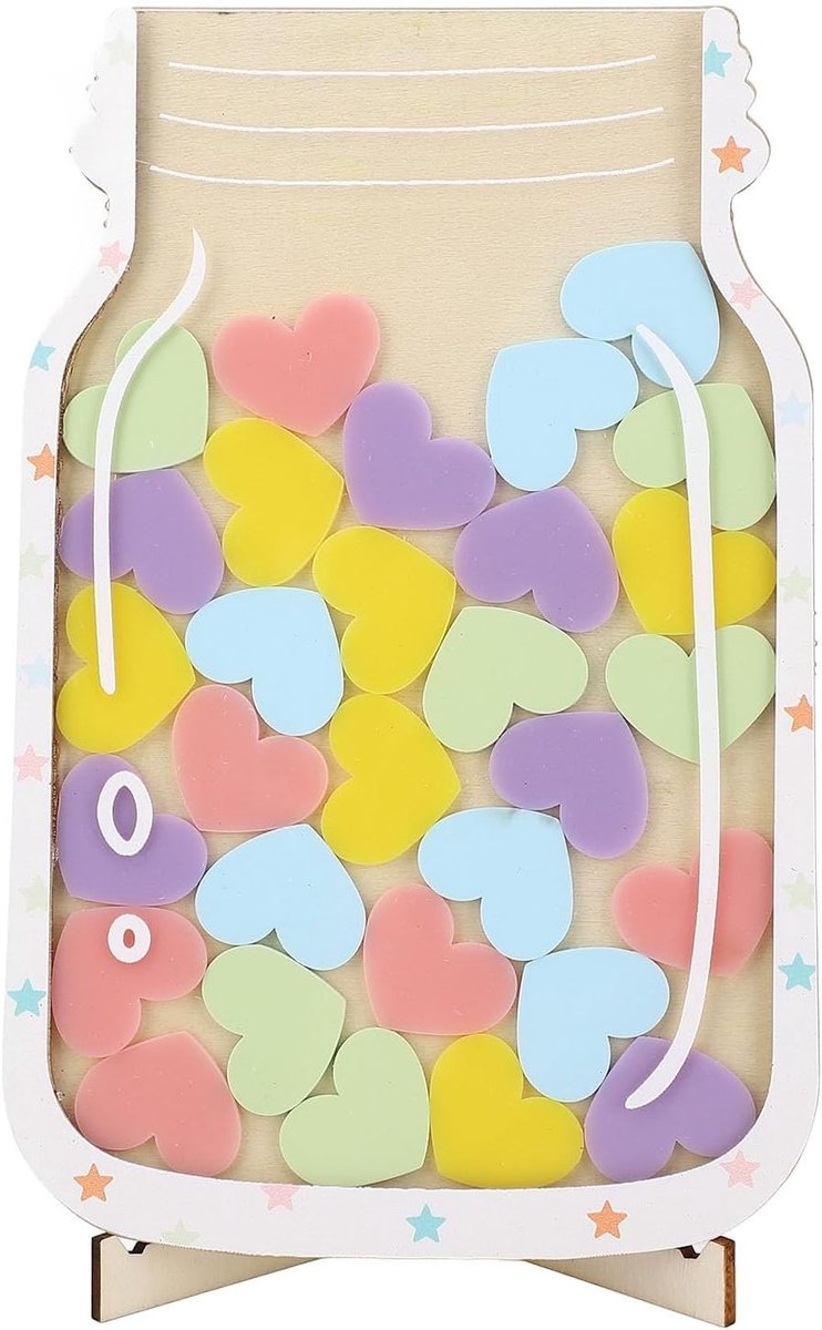 Houten Beloningsglas voor Positief Gedrag bij Peuters - Potty Training en Klaskamer Incentives in Hartvorm