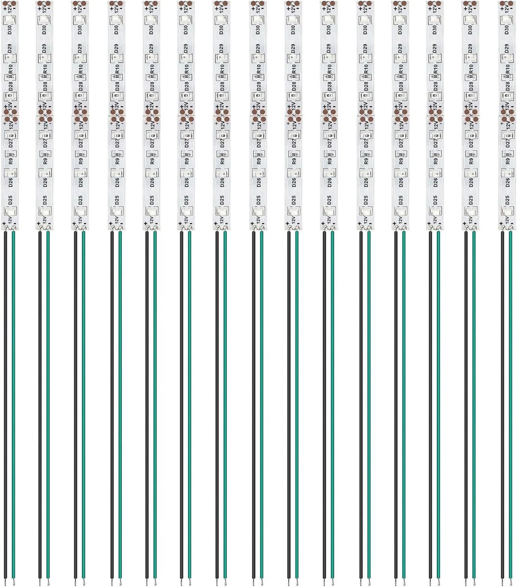 15-delige 100 mm pre-wired LED SMD modelbouw 2835 12-18 V LED strips in groen voor creatieve projecten