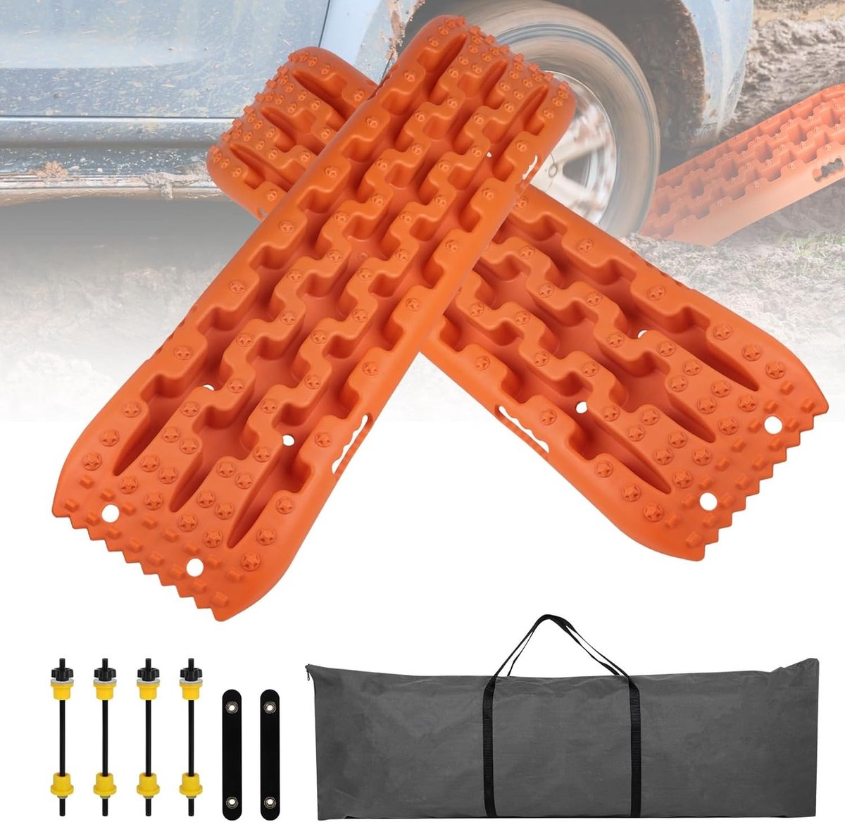 Set van 2 zandplaten voor camper en off-road gebruik, antislip bandenladder voor optimale tractie