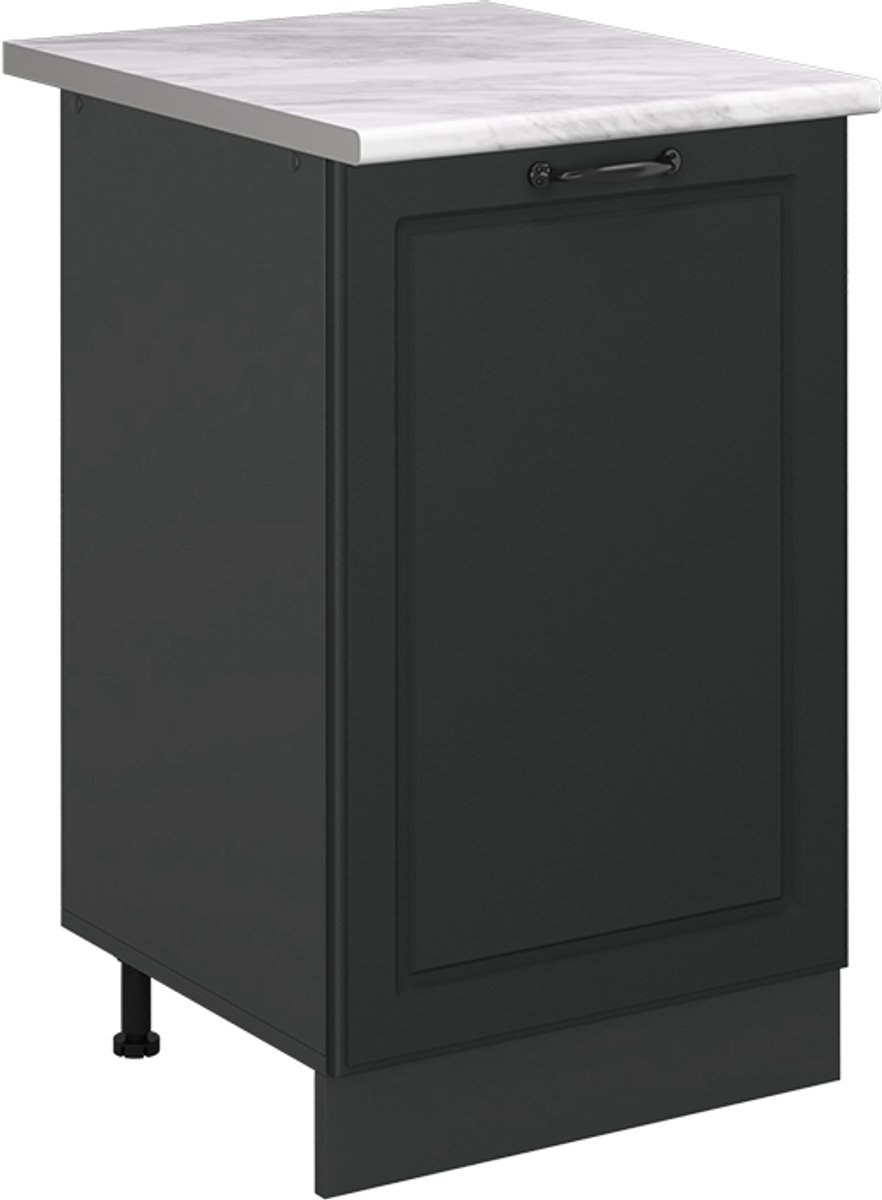 Vicco Keukenonderkast R-Line, Antraciet landelijk/Antraciet, 50 cm marmer werkblad