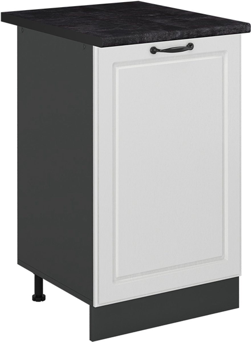 Vicco Keukenonderkast R-Line, Wit landelijk/Antraciet, 50 cm antraciet werkblad