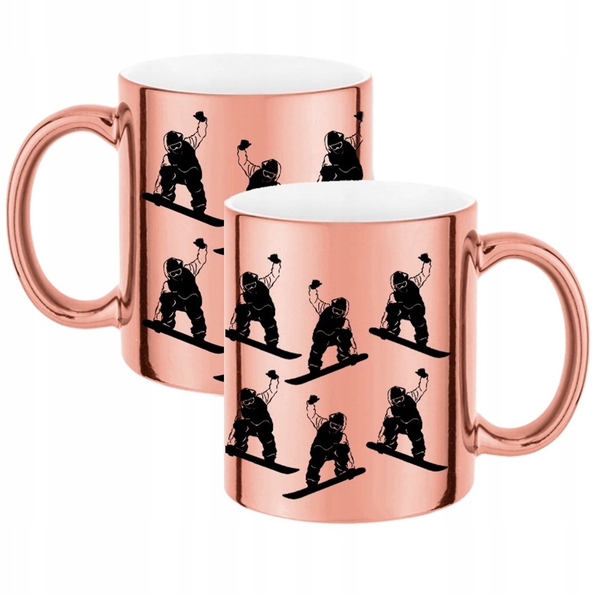 Glanzende Roze Mok - Perfect Cadeau voor Snowboarders