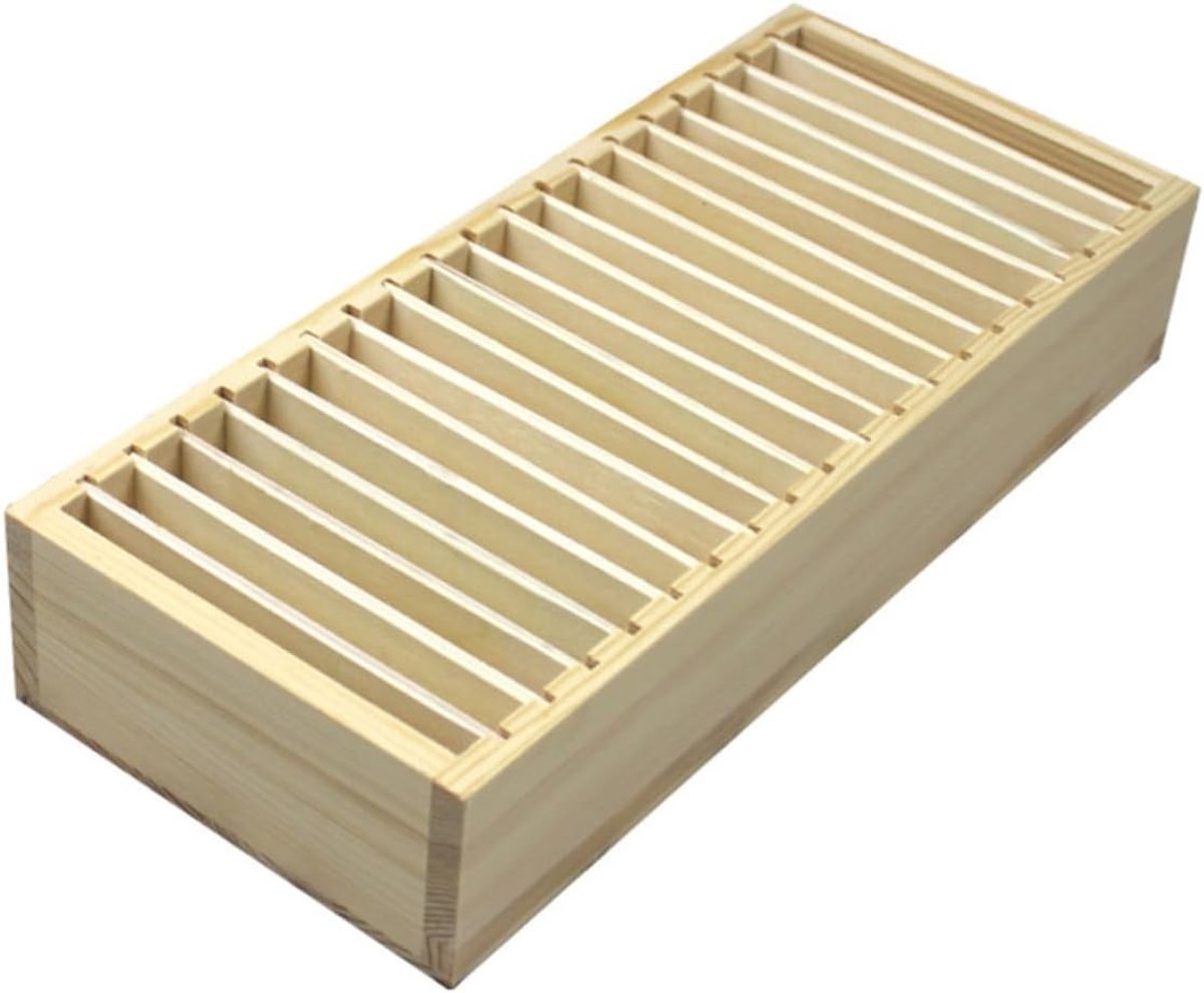 Card Storage Box van Hout voor Desktop - Organiseer je Speelkaarten en Accessoires - 32x14 cm, Stevige Houten Opbergdoos