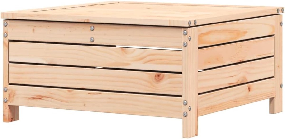 Tuinvoetenbank Hout - Voetenbankje Buiten - Ontspannen in de Tuin - Lattenontwerp Waterafvoer - 635 x 62 x 32 cm