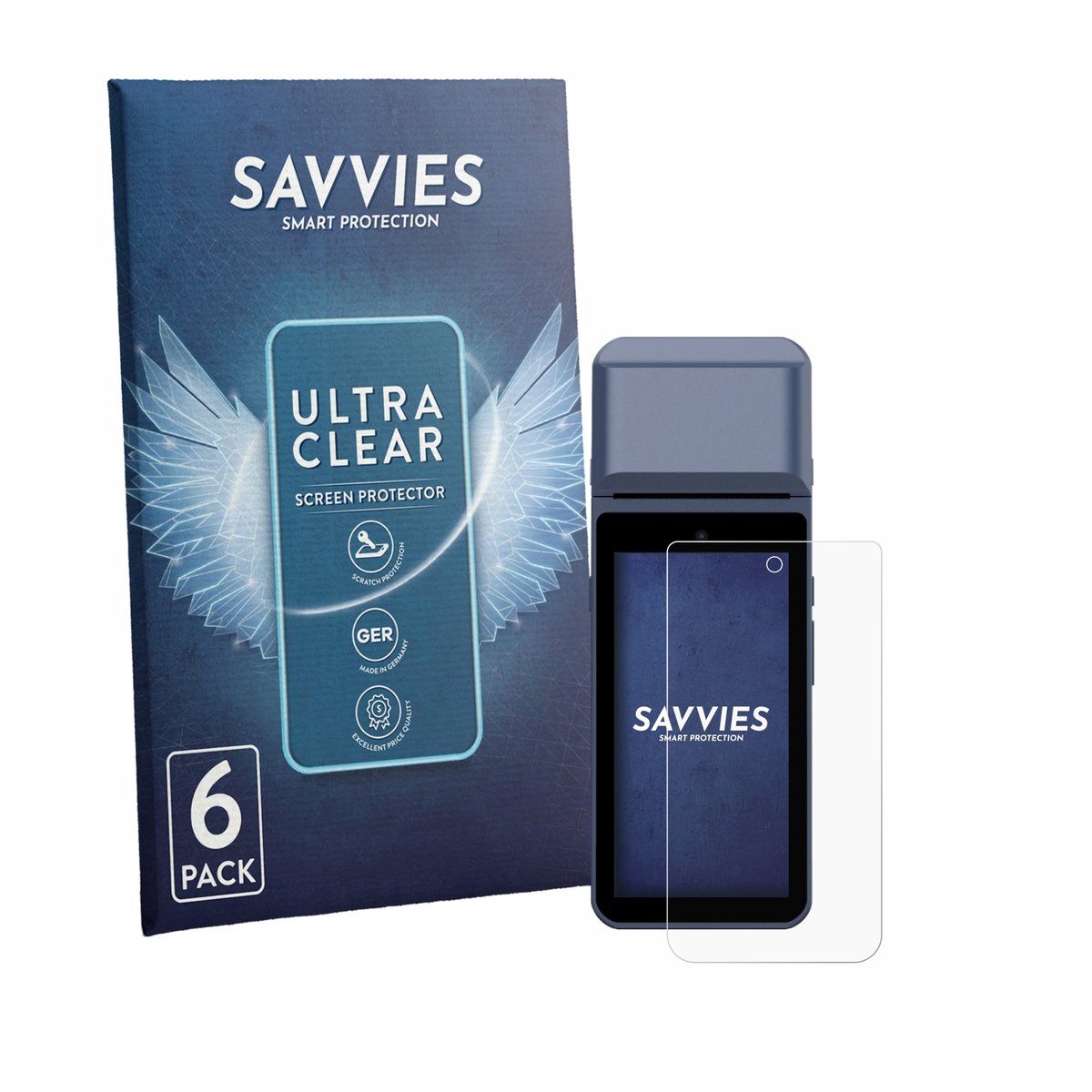 Savvies - Screenprotector voor Pax M9200 - Folie Beschermfolie transparant 6 Stuks