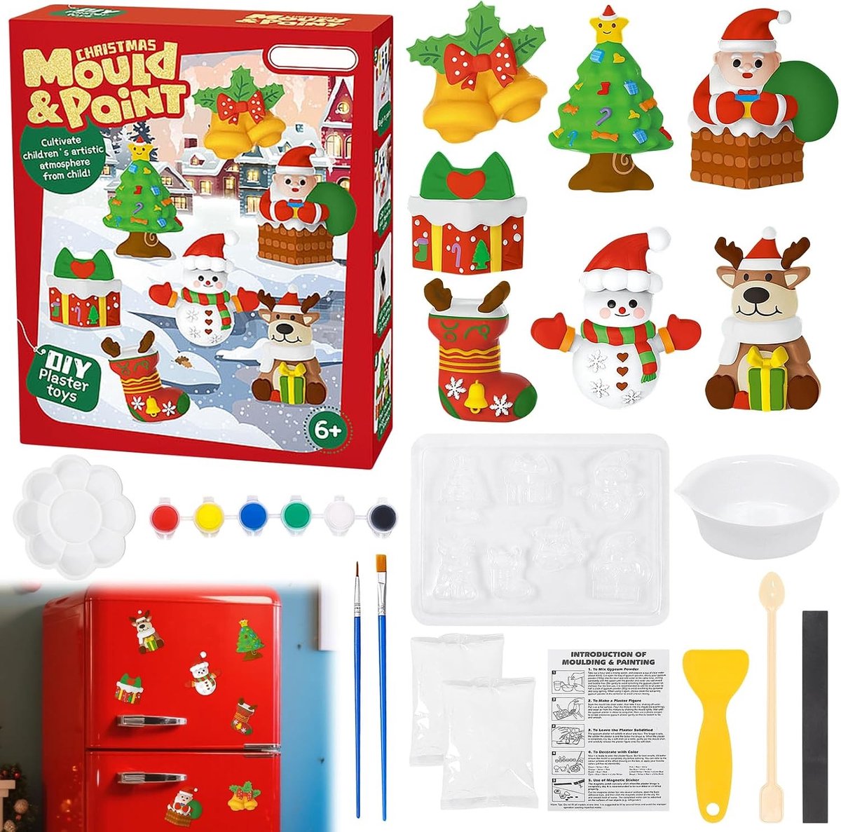 Plakfiguren voor Schilderen, Creatieve Knutselset, DIY Schilderpakket, Kunst en Ambacht, Perfect voor Kerstcadeaus