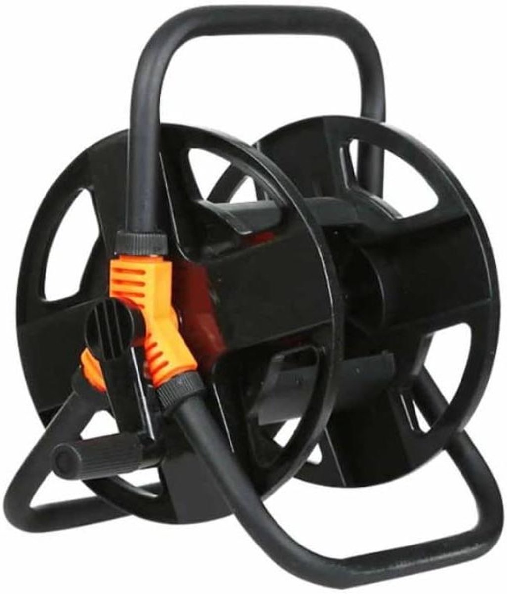 Waterslangwagen - Waterleidingrek Haspel - Tuin Bewateren - Flexibel Schommeldesign - Rond 20 Meter - Zwart
