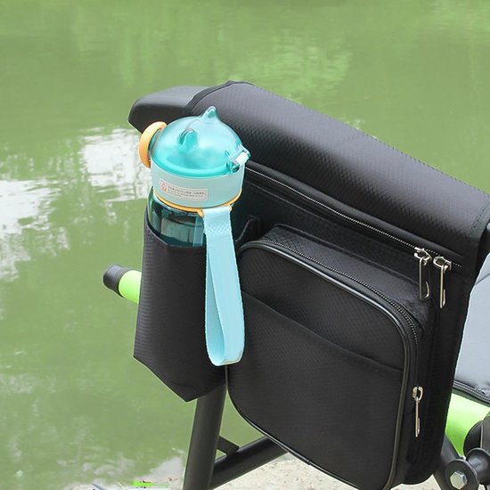 Zijorganizer Campingstoel - Stoeltas Armleuningtas - Outdoor Organisatie - Waterdicht Oxford Stof - 45 x 29.5 cm - Zwart — afbeelding 4