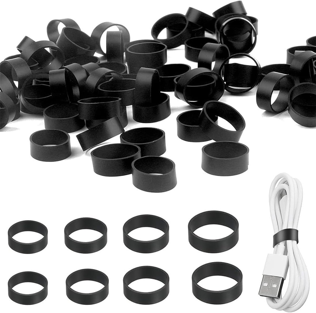 Set van 100 Zware Rubber Bands in Diverse Maten - Herbruikbaar voor Thuis, School, Kantoor en Industrie