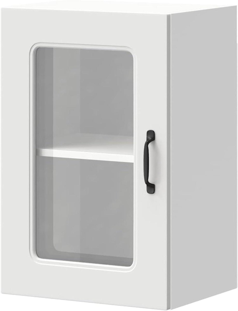 Keukenkast met glazen deur - Wandkast keuken - Keuken organiseren - Gladde vochtbestendige afwerking