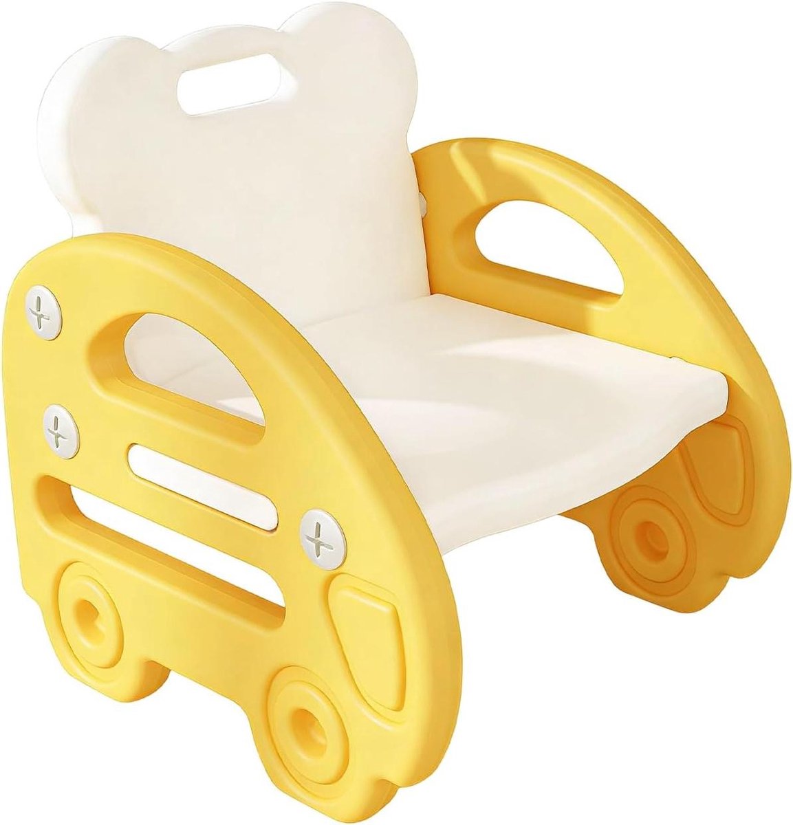 Kinderstoel - Kleine Kruk - Actief Zitten - Rechte Lichaamshouding - 33 x 15 x 33 cm - Geel