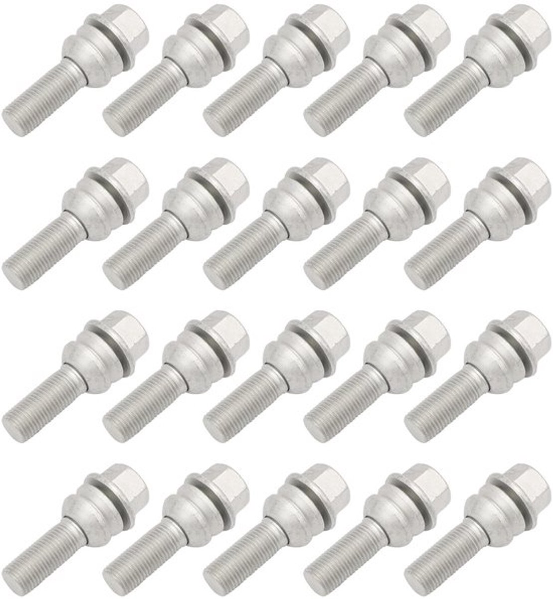 Wielbouten Conisch - M14x1,5 - Staal - 66 mm - Zeskant - Compatibel met Q7/Cayenne/Panamera - Wielmoeren
