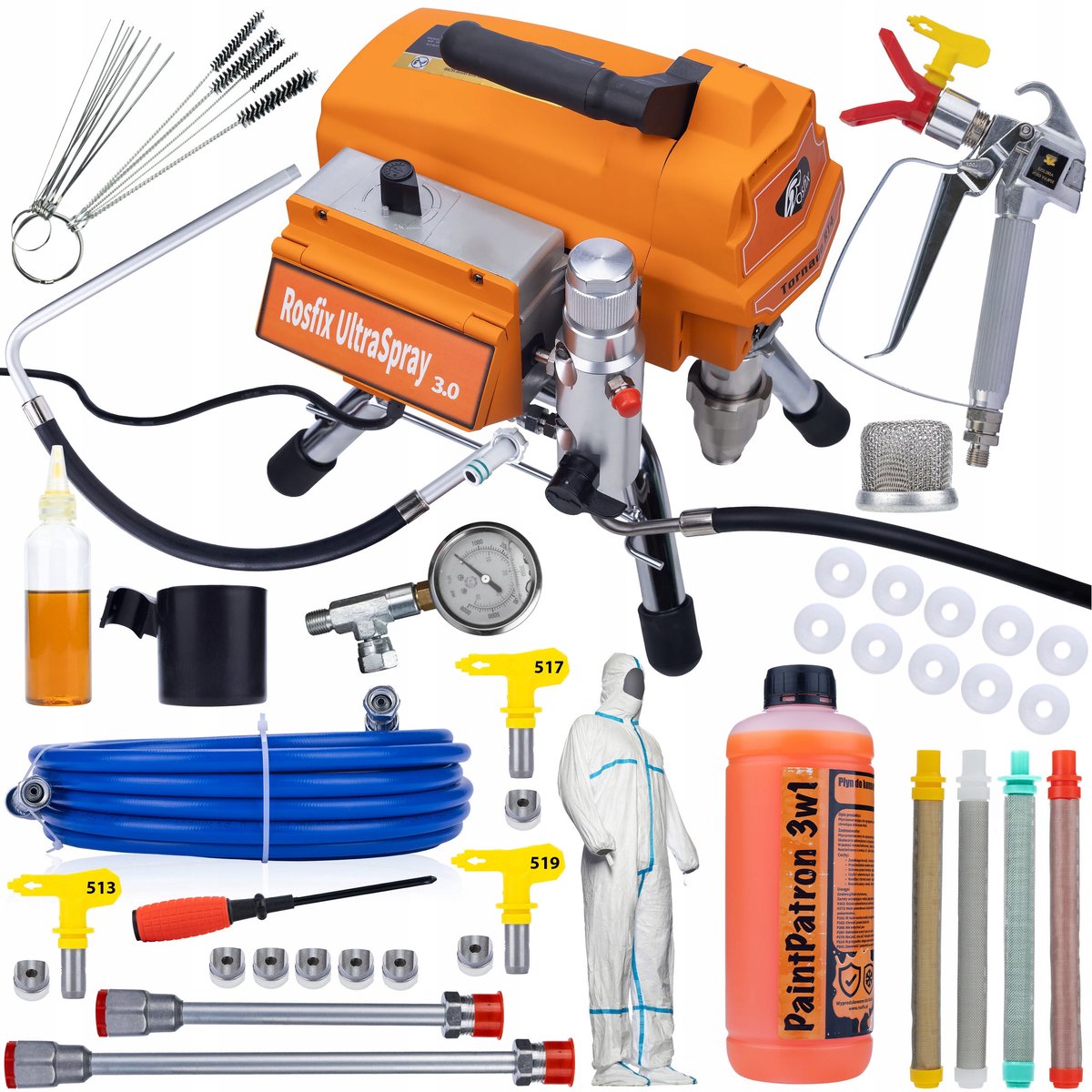 Rosfix Airless Verfspuit Tornado RT4 UltraSpray - Compleet Accessoireset Rosfix