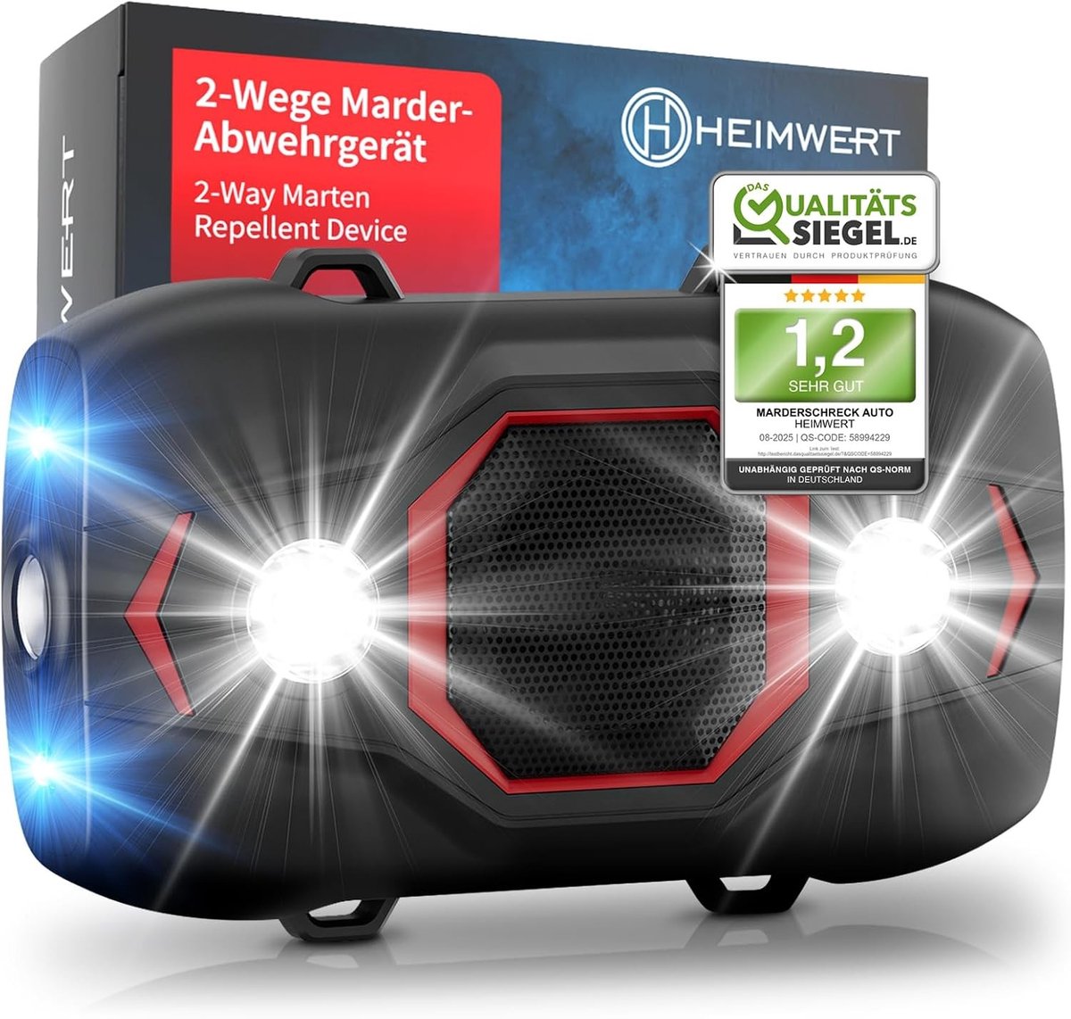 Marterverjager - Zwart - 15 x 8 x 5 cm - Ultrasone en LED Flitslicht Marterbescherming voor Auto's