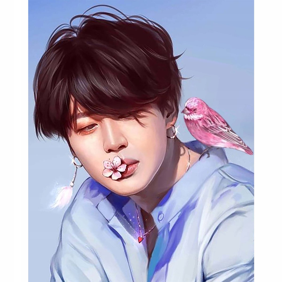 5D Diamant Borden op Frame 40x50 cm - K-pop Ster