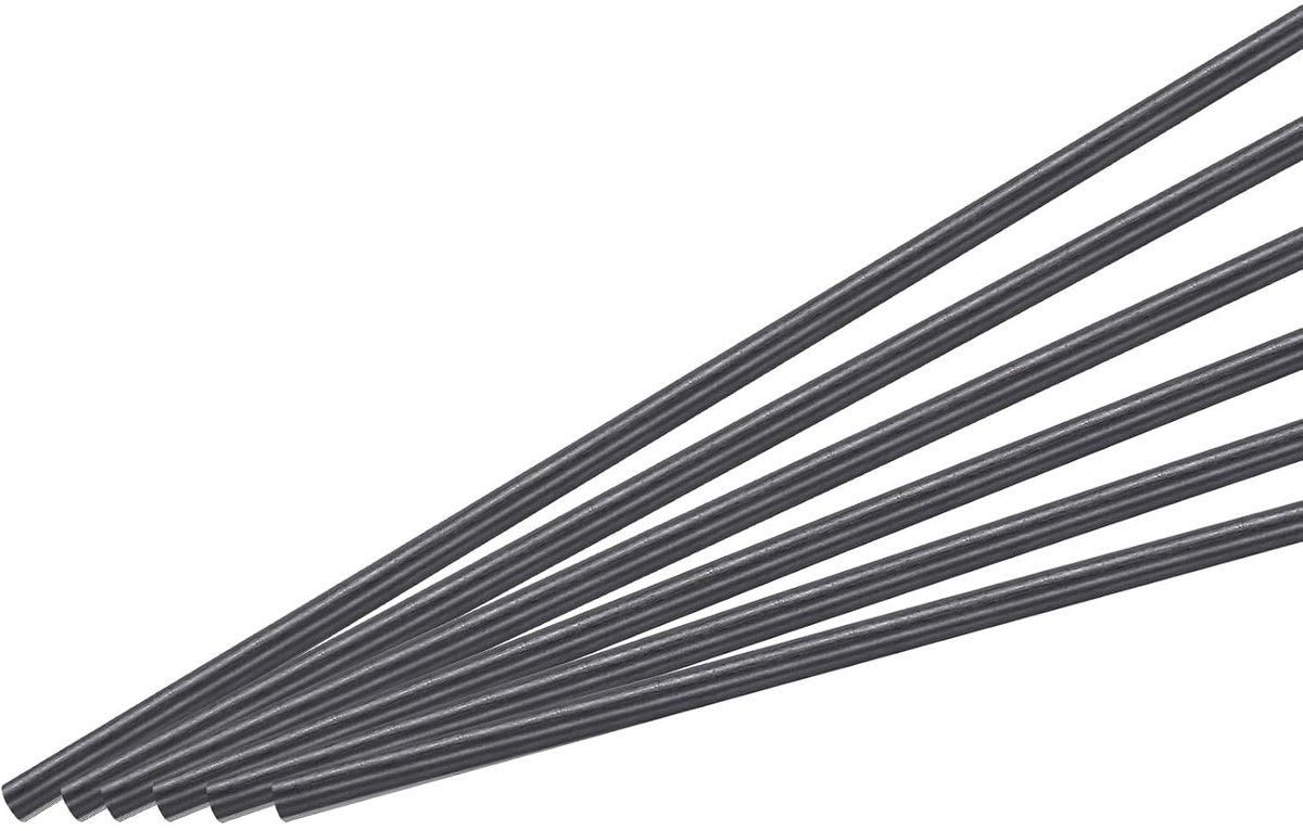 Rc vliegtuig - Zwart - 6 mm x 300 mm - Koolstofvezelstang voor Modelbouw en Reparatie