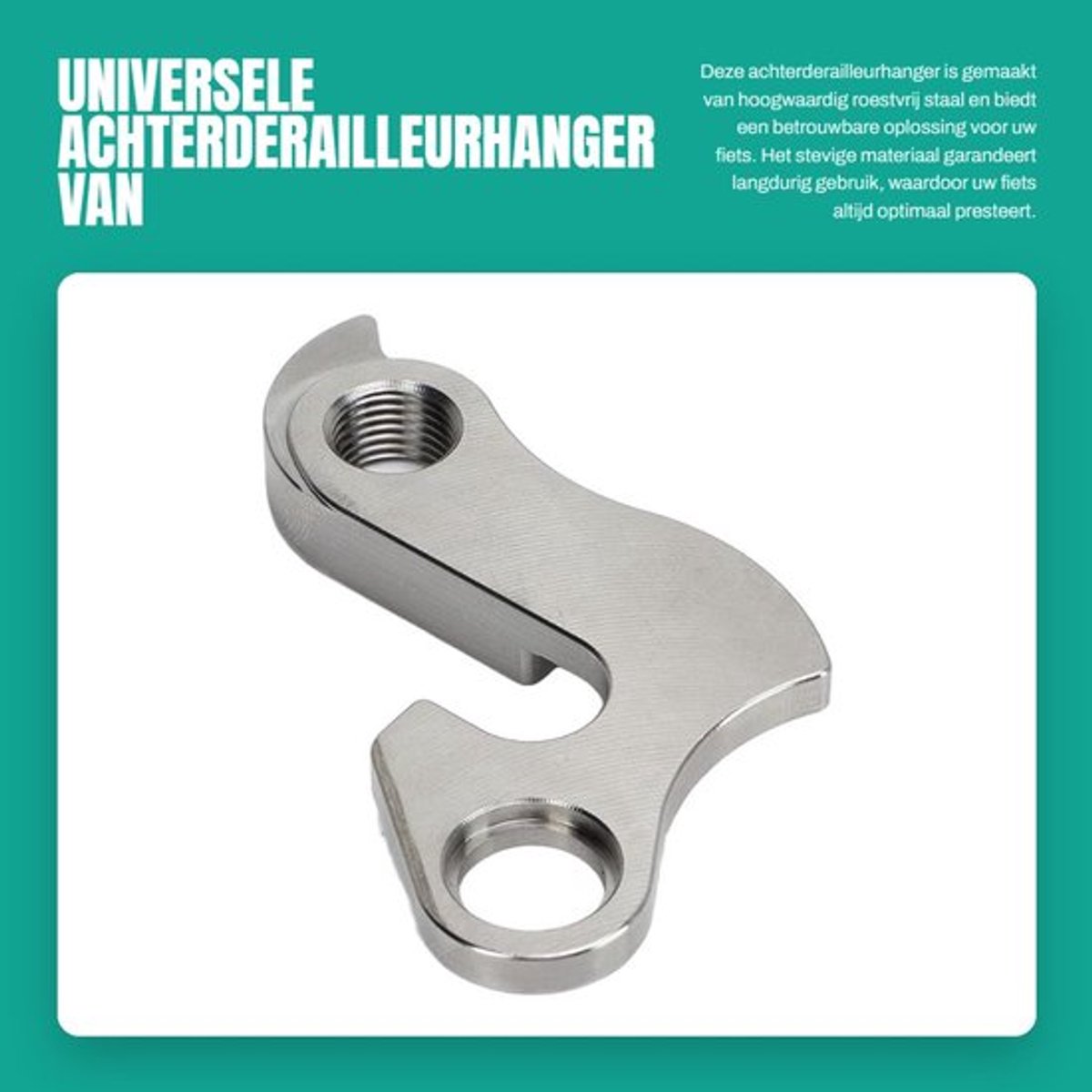 Derailleurhanger Roestvrij Staal - CNC-gefreesd - Achterderailleurhanger - Fietsstaarthaak - Geschikt voor Race/Mountainbike - Eenvoudig te installeren - Fietshaak