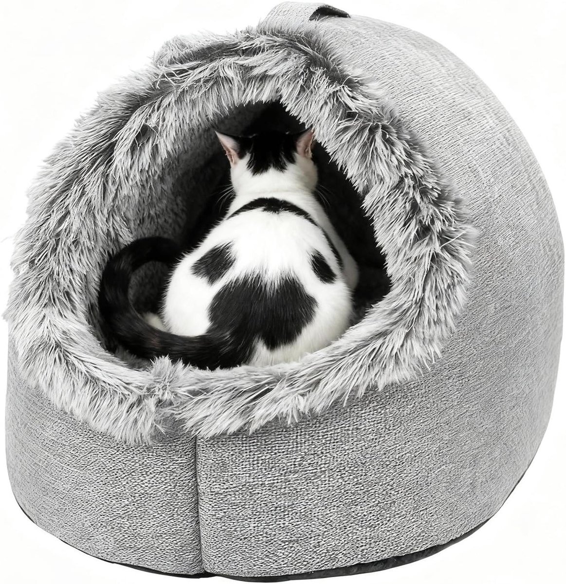 Overdekte Kattenmand - Kattenhol Bed - Huisdier Ontspanning - Ademende Schuilplaats - 36B x 10H cm - Grijs