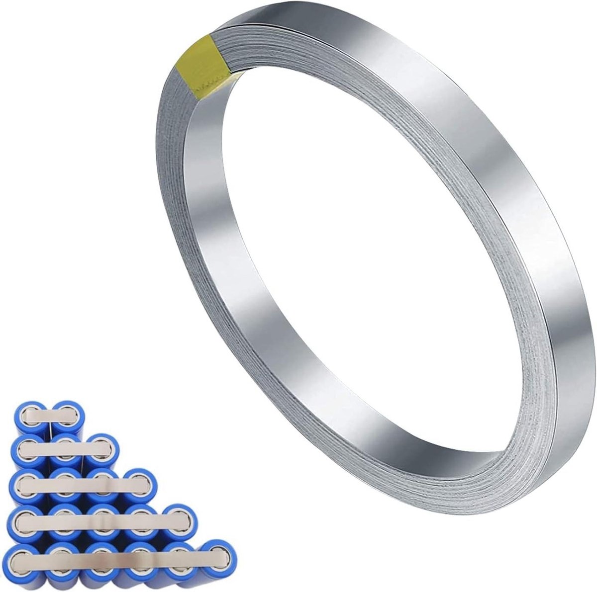Nikkelband voor Batterijen - Vernikkelde Staalband - Batterijen Lassen - Zuivere Nikkelplaat - 015 x 8 mm x 10 m