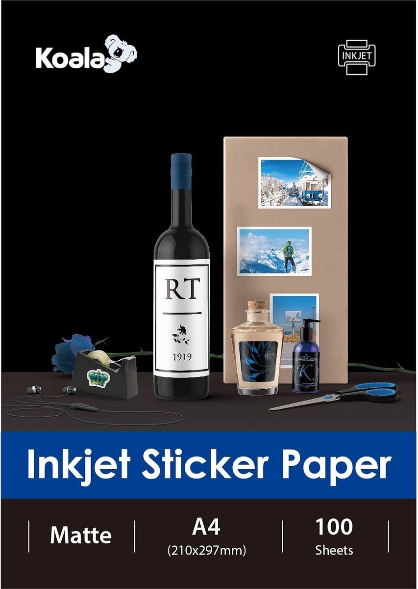Inkjet Fotopapier - Wit - A4 - Zelfklevend Mat - Voor Etiketten en Decoraties