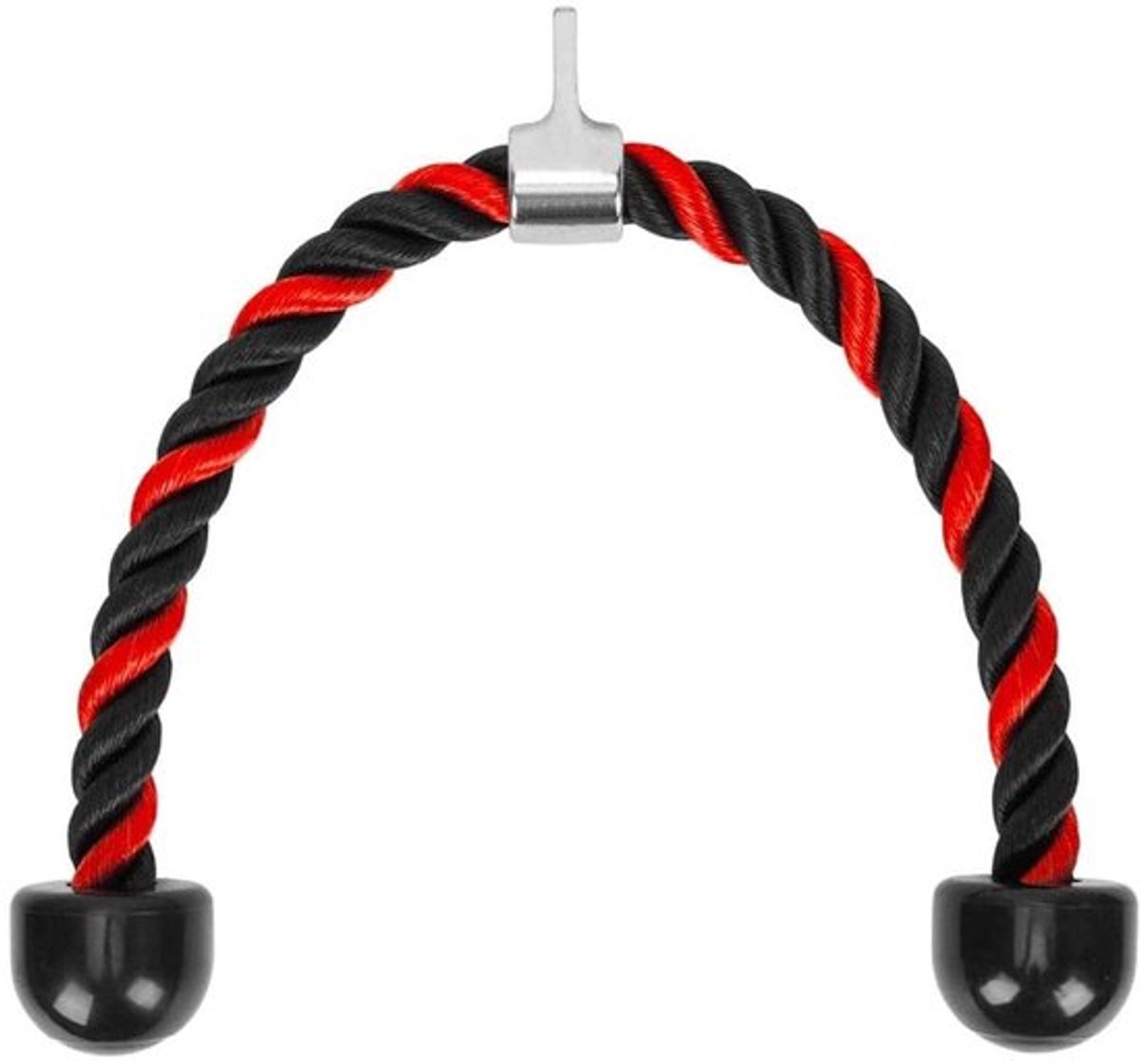 Nylon tricepstouw - Krachtstation - Antislipgreep - Rood, Blauw, Zwart - Fitnessaccessoires - Tricepstouw voor optimale training - 90 cm