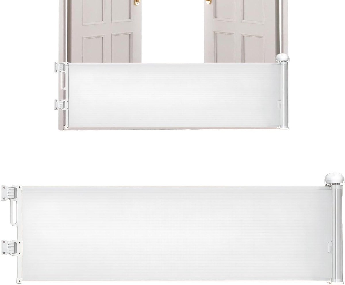 Intrekbaar Deurrooster - Hondenhek Kinderbeveiliging - Veiligheid Huisdieren Kinderen - Bediening met één hand - 45 x 150 cm