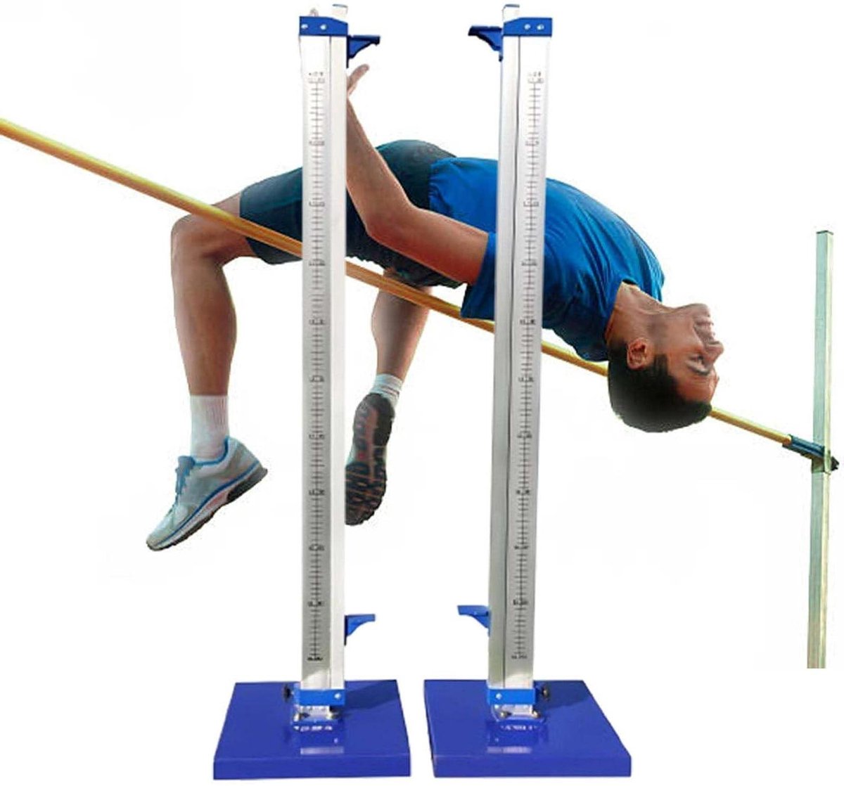 Hoogspringstandaarden Atletiek - Springstandaard Verstelbaar - Atletiek Training - Roestvrij Aluminium - 30-230 cm - Zilver