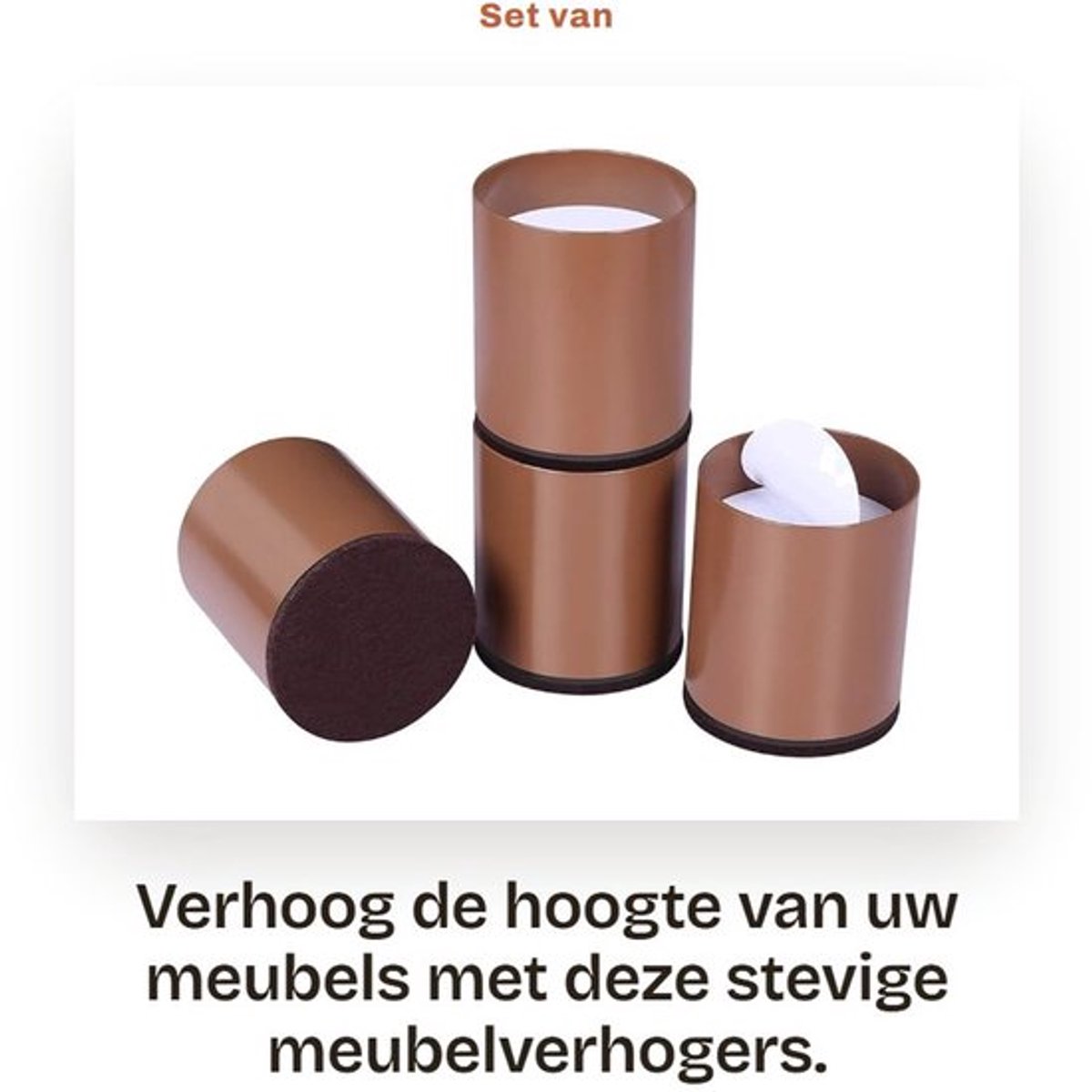 Bedverhogers 6 cm - Zware Meubelverhogers - Set van 4 - Rond - Massief Staal - Stoelpootbeschermers