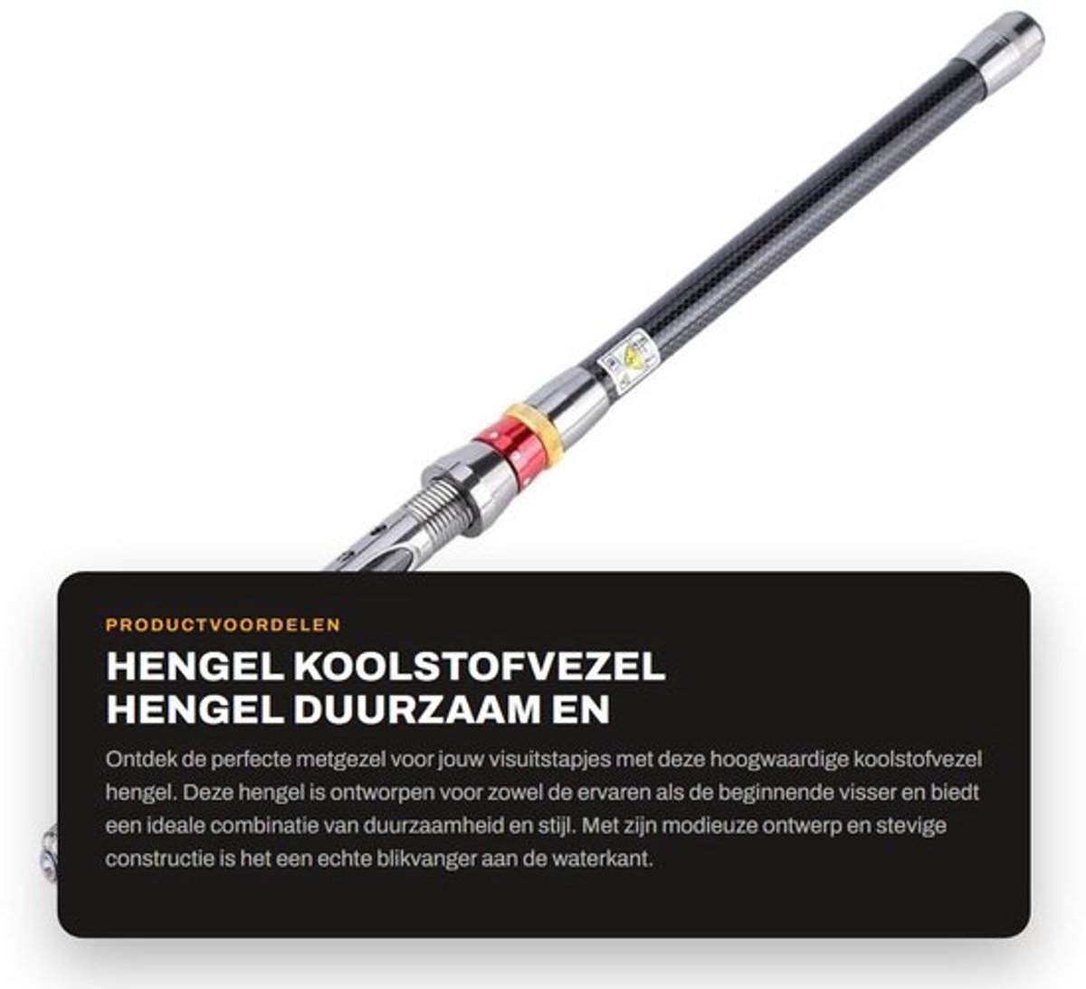 Hengel duurzaam - Koolstofvezel Hengel - Draagbare Hengel - Zoetwatervissen Accessoire - Sportvissen - Hoge hardheid - Visserijhengel