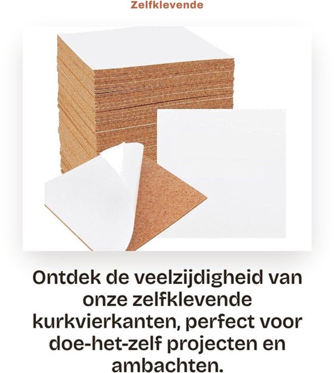 Kurkonderzetters 100 stuks - Zelfklevend - 10x10 cm - Demping - Ondersteuning - Veelzijdig gebruik - Kurktegels