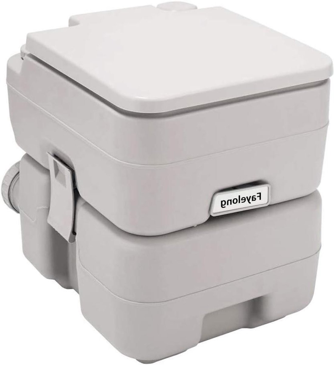 Draagbaar Toilet - Kamperen Toilet Porta Potty - Buitenactiviteiten - 5.3 Gallon 20L Tank - 42 cm Hoog - Grijs