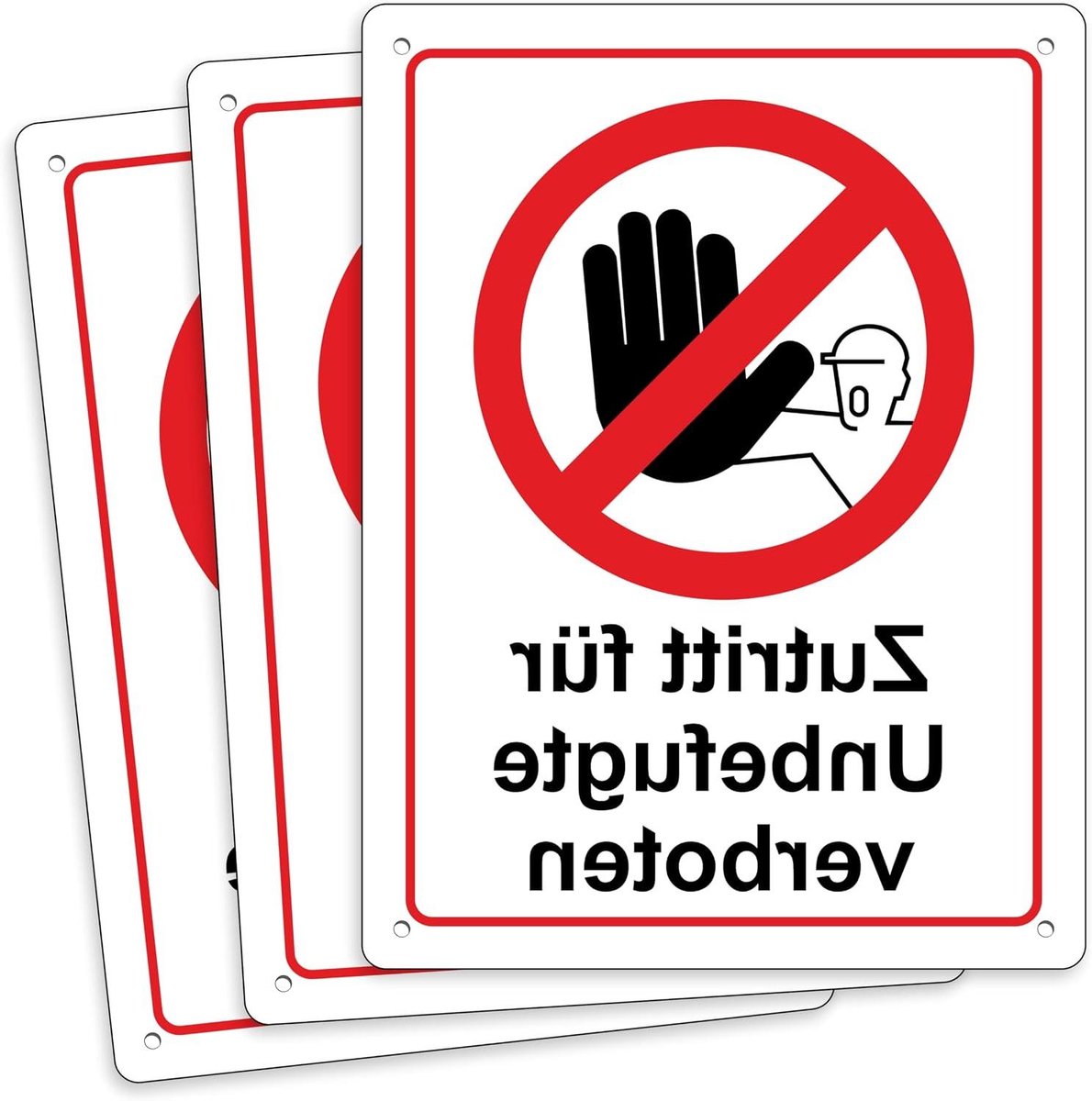 Verboden voor onbevoegden bord - Toegangsbord verboden - Veiligheid signaleren - Aluminium composiet - 30 x 20 cm - Wit