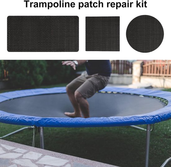 Trampoline Reparatie Patch - Springmat Fix - Buiten Spelen - Zelfklevend Waterbestendig - 6 Delige Set - Zwart — afbeelding 5