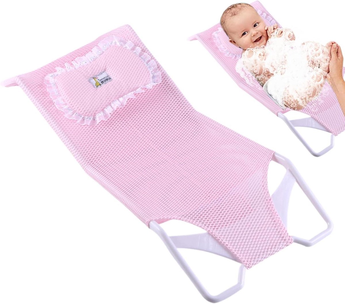 Baby badondersteuning - Douche zitmat - Veilig baden - Anti-kantel ontwerp - 60 x 30 cm - Roze