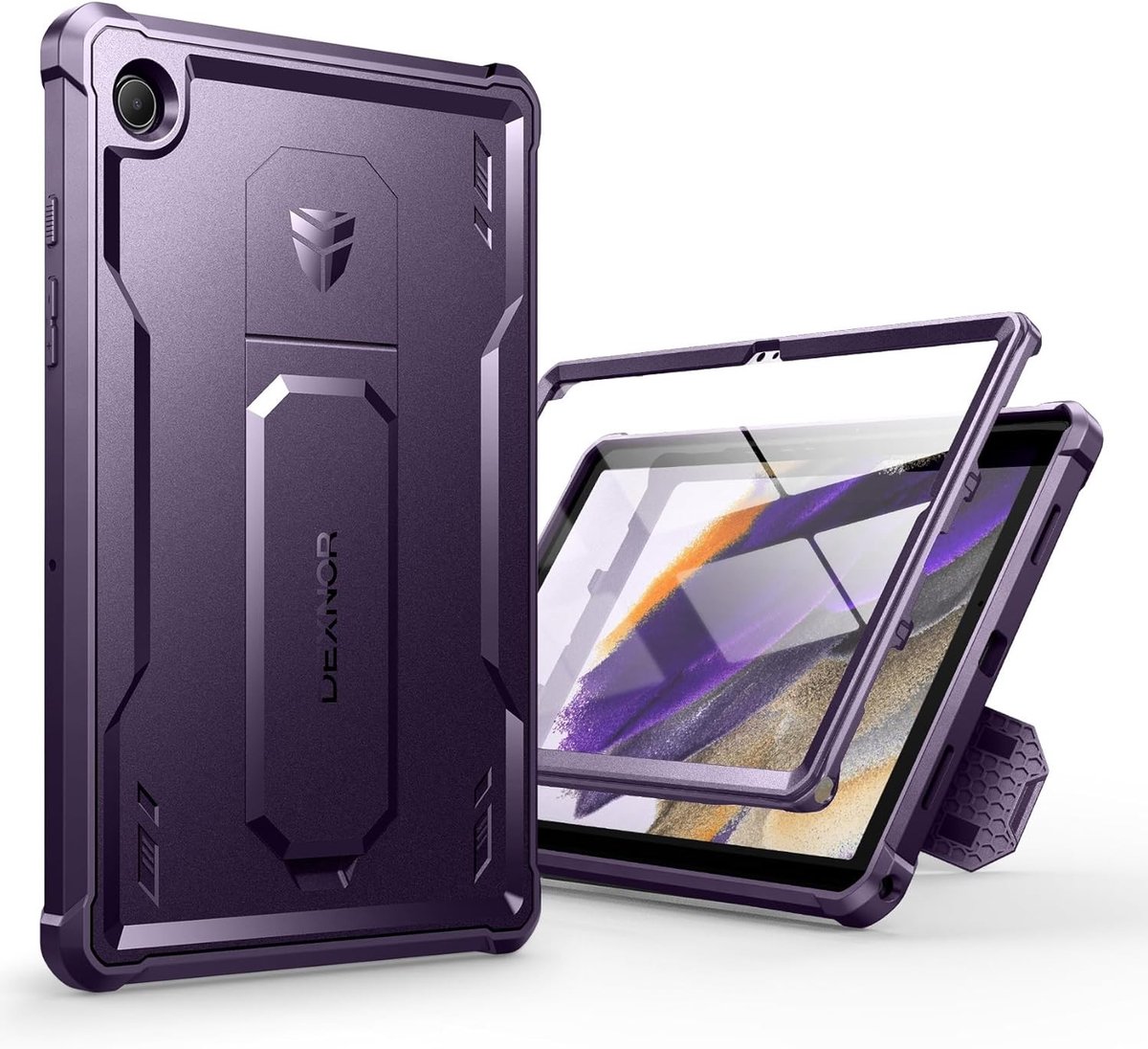 Zware Schokbestendige Beschermcase voor Galaxy Tab A8 met Ingebouwd Schermbeschermer en Kickstand
