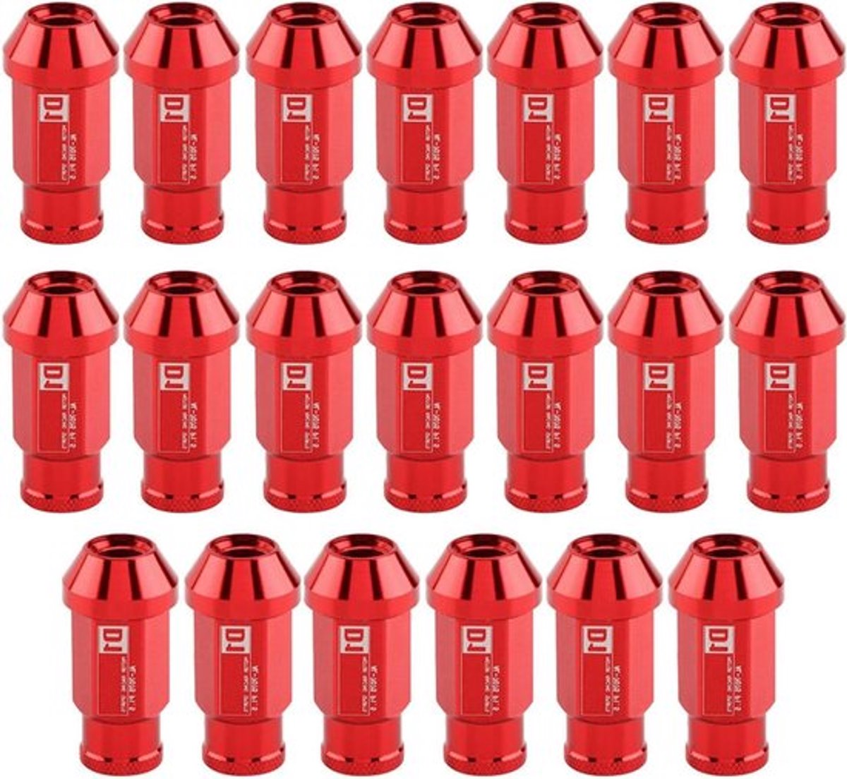 Racing Wielmoer M12X1.5 voor Auto's - Aluminium Bandenmoer voor Verbeterde Prestaties en Stijl (Rood)