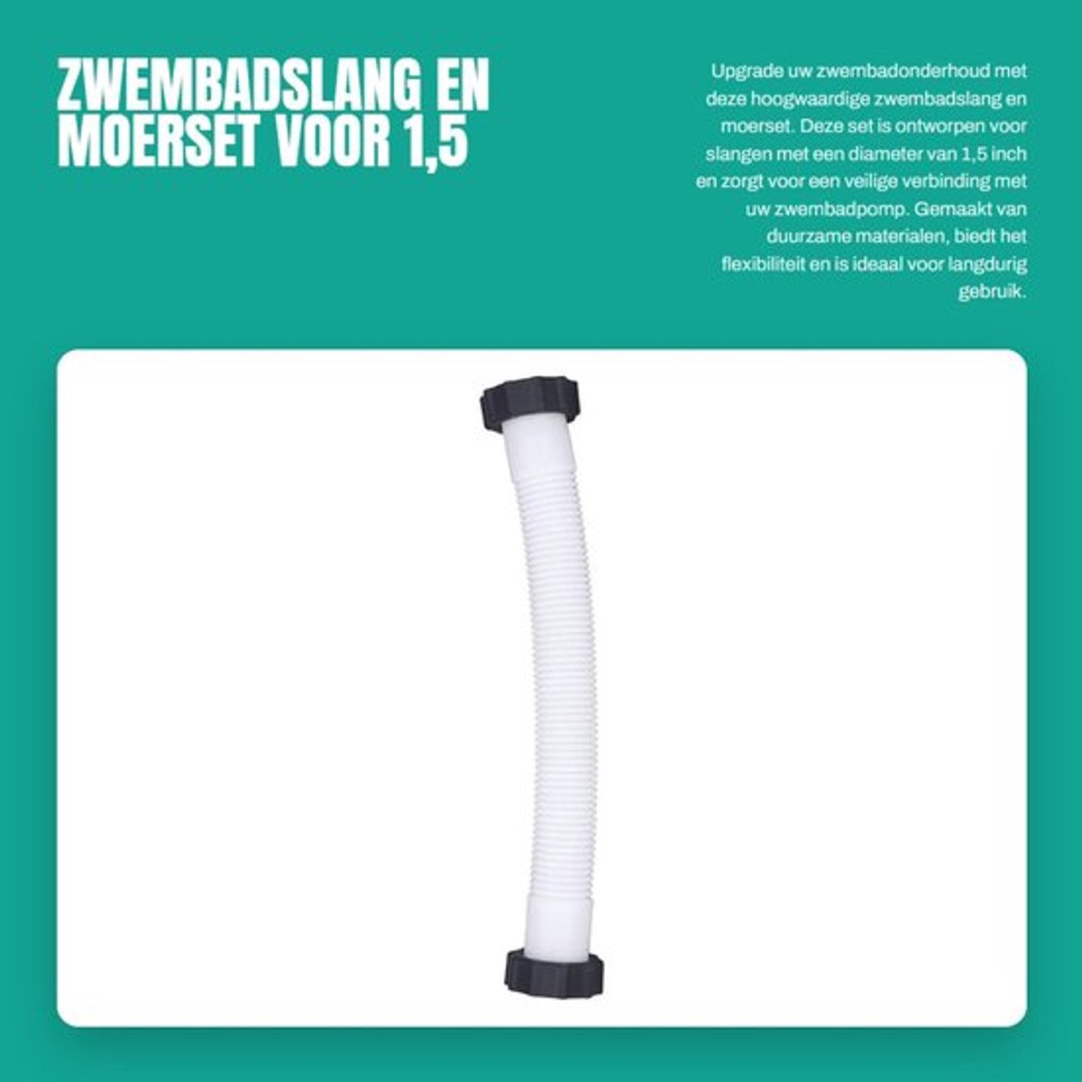Zwembadslang Vervangingsset - 1,5 Inch Diameter - Pompslang - Duurzaam - Flexibel - Ideaal voor Bovengrondse Zwembaden