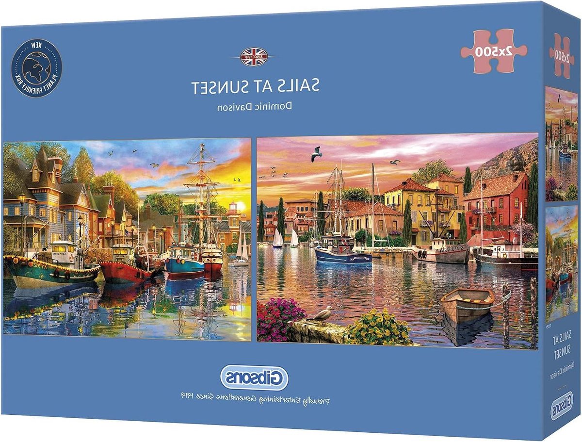 Legpuzzels 2x500 Stukjes - Puzzel Landschap - Ontspannen Vrije Tijd - 100% Gerecycled Bord - 48x34cm - Meerkleurig