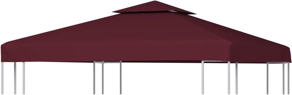 Tuinhuisje Bovenhoes - Luifel Vervangend Dak - Buiten Leven - Waterbestendig PVC-Coating - 3 x 3 m - Bordeaux