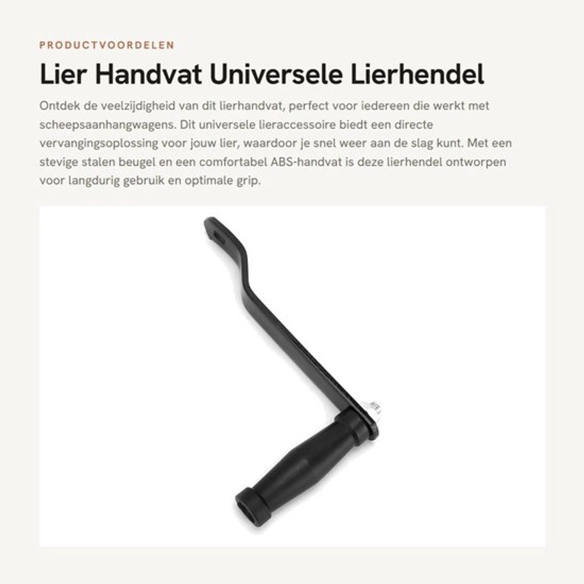 Lierhandvat Universele Vervangingshendel - Stalen Beugel - ABS-handvat - Slijtvast - Geschikt voor Scheepsaanhangwagens - Duurzaam - Liergreep