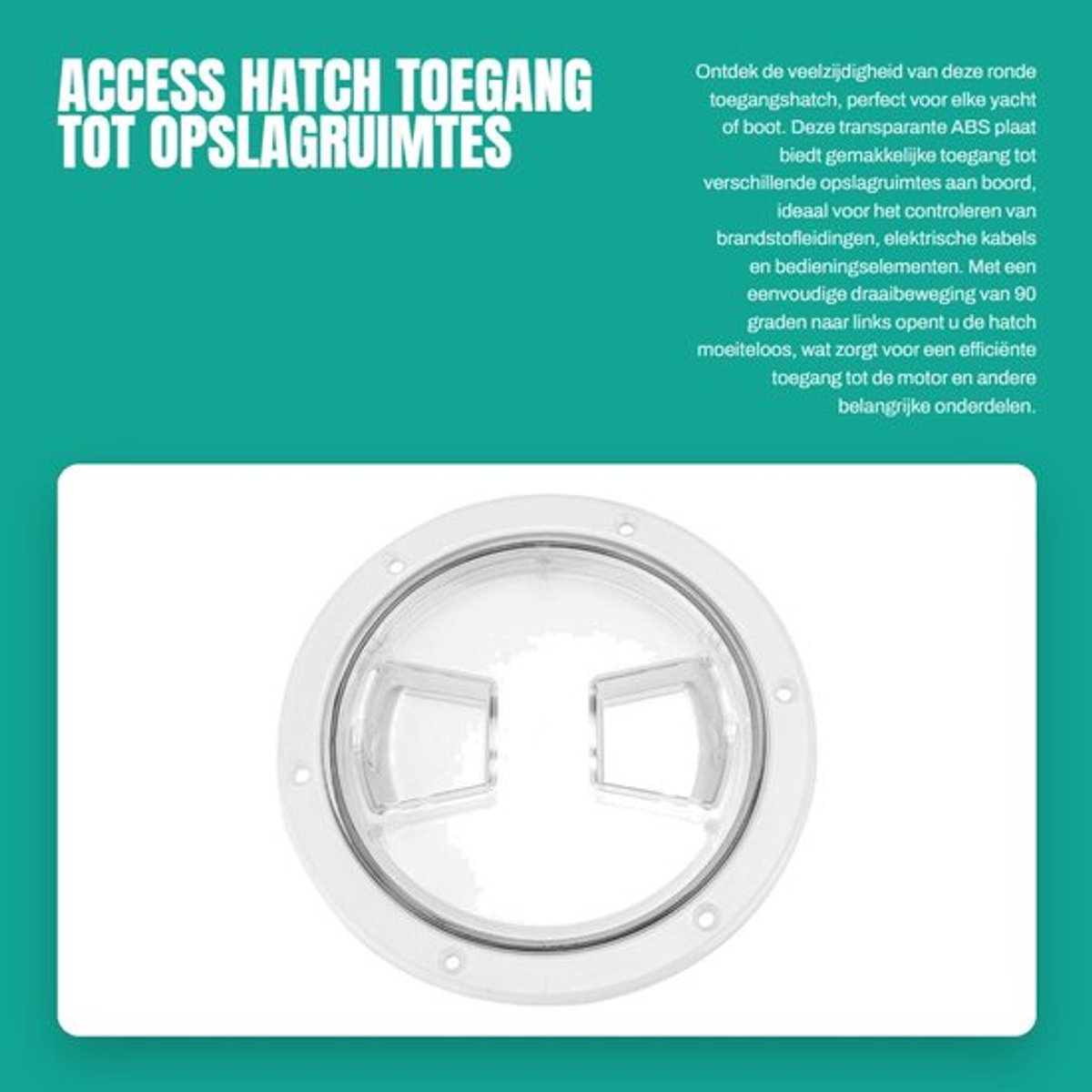 Access Hatch - Toegang tot Opslagruimtes - Ronde ABS Plaat - Wit - Voor Yacht en Marine - Ideaal voor Motor en Leidingcontrole