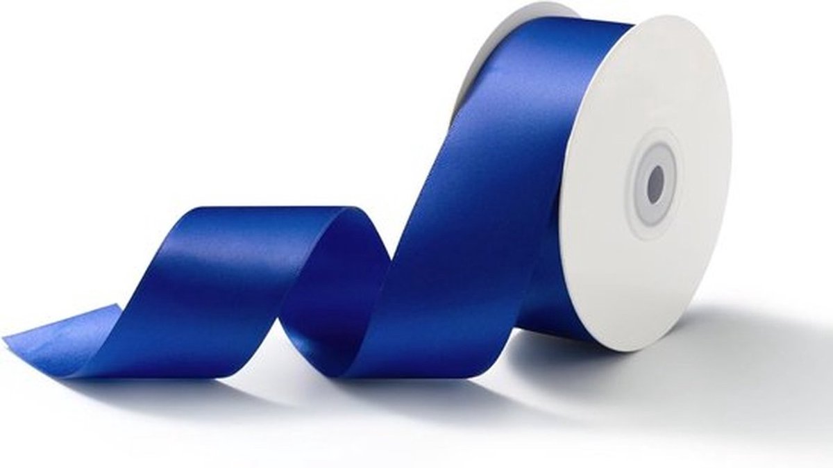 38mm Satijnlint voor Cadeaus, Decoratieve Strik, 23m Lang, Perfect voor Bruiloften, Knutselen en Versieringen in Koninklijk Blauw