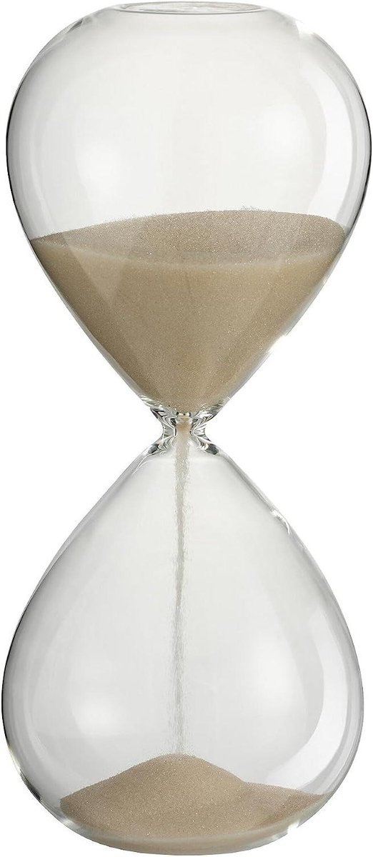 Zandloper Deco - Zandloper Klok - Tijd Meten - Glazen Zandloper - Medium - Beige