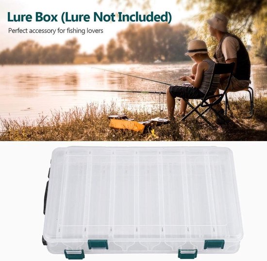Plastic Dubbele Hengelsport Lures Box - Grote Capaciteit Vissen Aas Houder en Accessoire voor Vissers — afbeelding 5