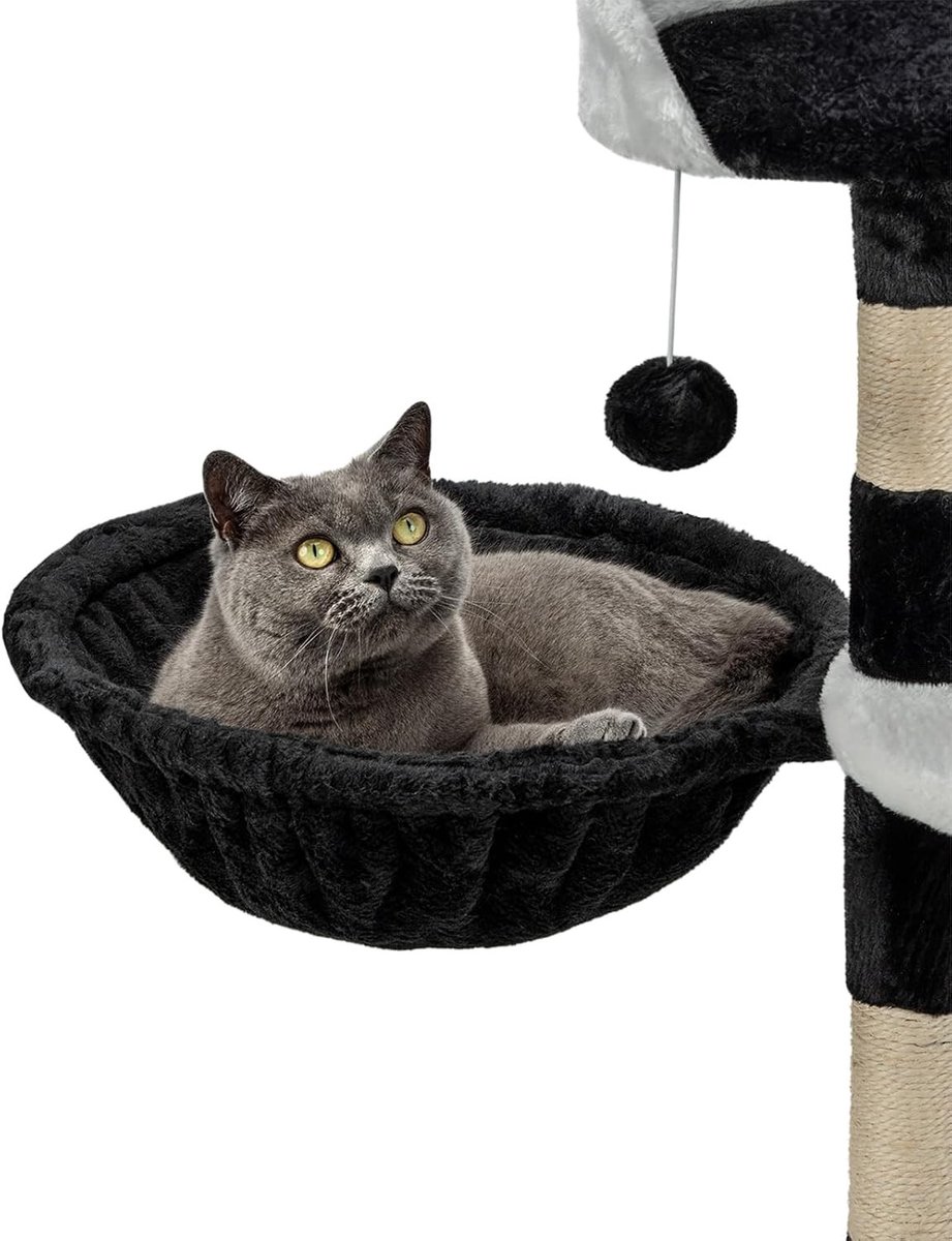 Krabpaal voor zware katten - Zwart - 40 x 40 x 15 cm - Metalen Ligbak - Voor Volwassen Katten