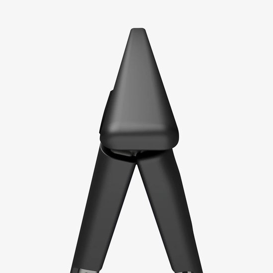 Een detail van de scharnierbescherming van de zwarte Spigen Air Fit Pro MagFit hoes voor Samsung Galaxy Z Fold.
